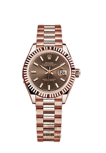 Rolex Datejust Watch 279175-0007 28 mm Pink gold Case Brown (chocolate) Dial