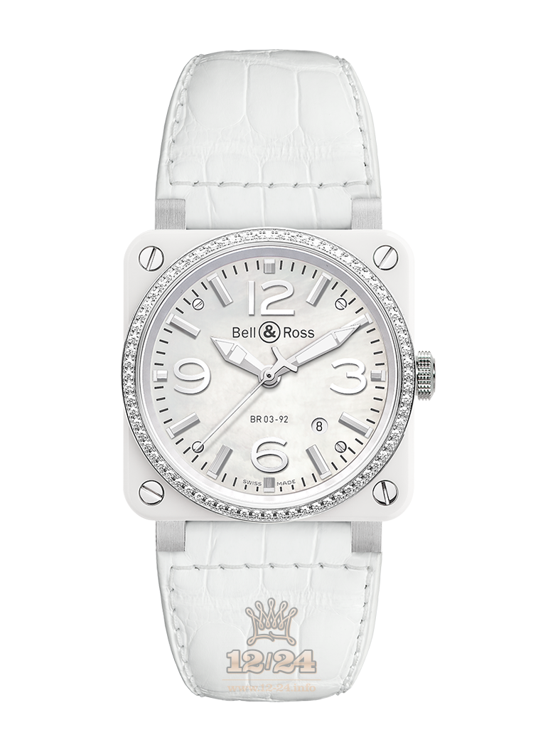 Bell & Ross Instruments Watch BR0392-WH-C-D/SCA 42 mm Stainless steel Case White Dial