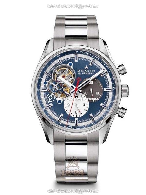 Zenith Chronomaster Watch 03.2040.4061/52.M2040 42 mm Stainless steel Case Dark blue Dial