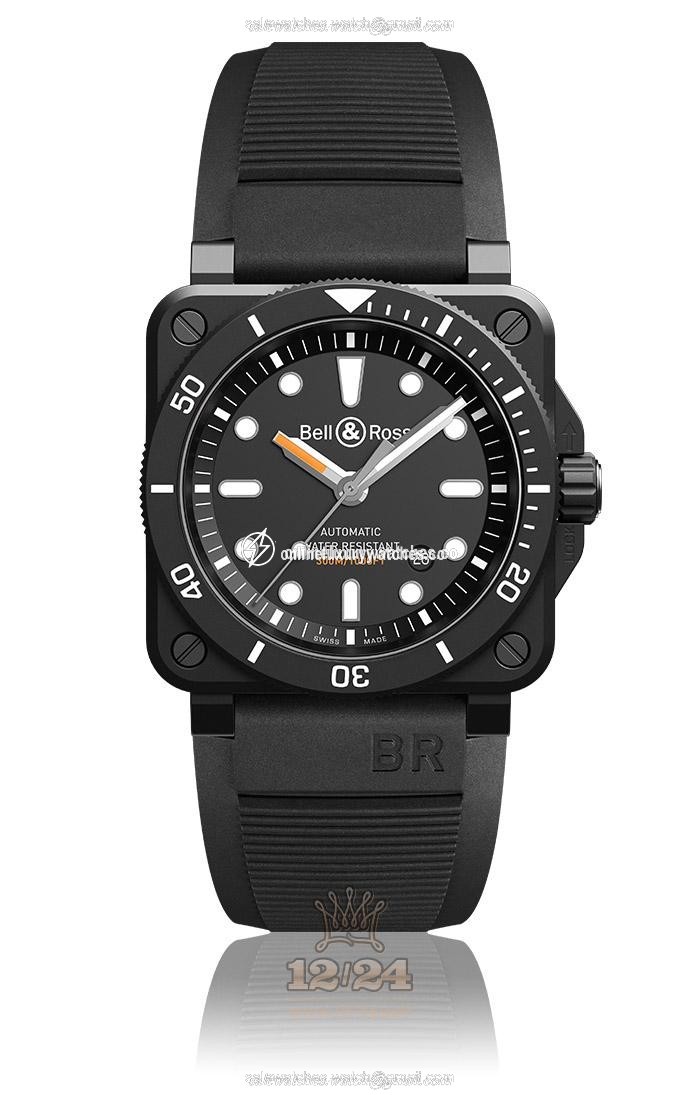 Bell & Ross Instruments Watch BR0392-D-BL-CE/SRB PVD coating Ceramics Case Black Dial