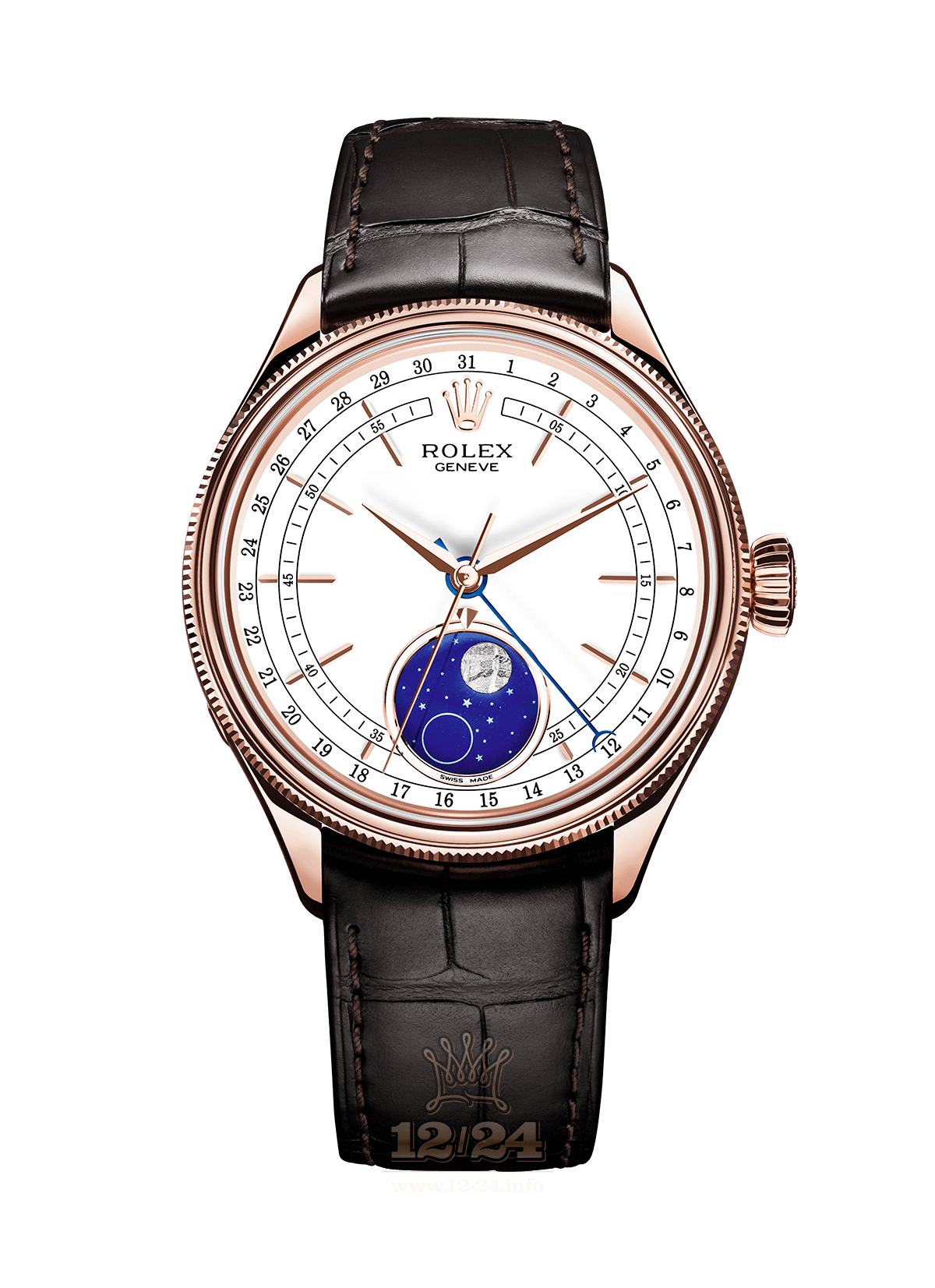 Rolex Cellini Watch 50535-0002 39 mm Pink gold Case White Dial