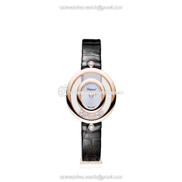 Chopard Happy Diamonds Watch 204305-5301 26 mm Pink gold Case White Dial