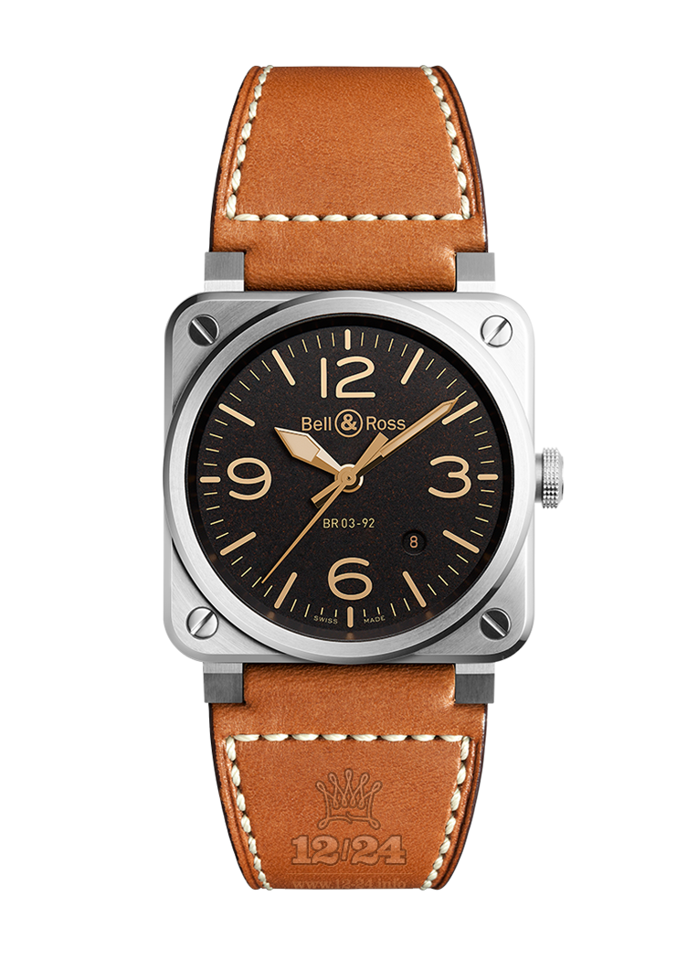 Bell & Ross Instruments Watch BR0392-ST-G-HE/SCA/2 42 mm Stainless steel Case Brown (chocolate) Dial