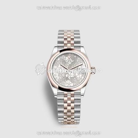 Rolex Datejust Watch 278241-0032 31 mm Stainless steel Pink gold Case Gray Silver Painted Dial