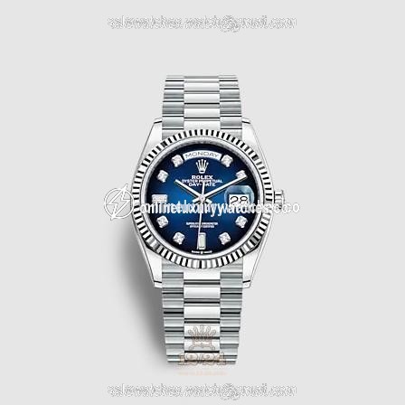 Rolex Day-Date Watch 128236-0005 36 mm Platinum Case Dark blue Dial