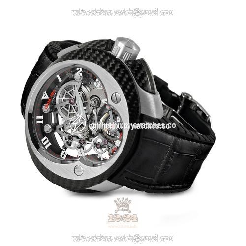 Franc Vila Cobra Watch 18E.TiSS.001 42 mm Titanium Carbon Case Black Silver Dial
