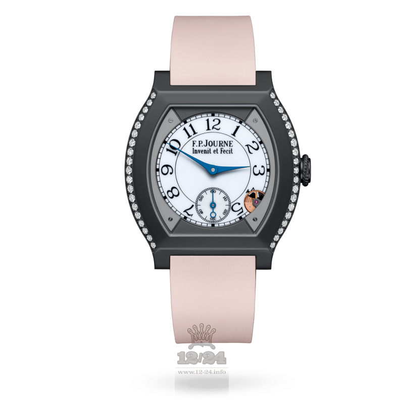 F.P.Journe Elegante Watch 40 mm titalytr 2 rows diamonds 40 mm Titanium Case White Dial