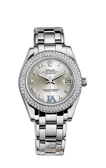 Rolex Pearlmaster Watch 81339-0070 34 mm White gold Case Silver Dial