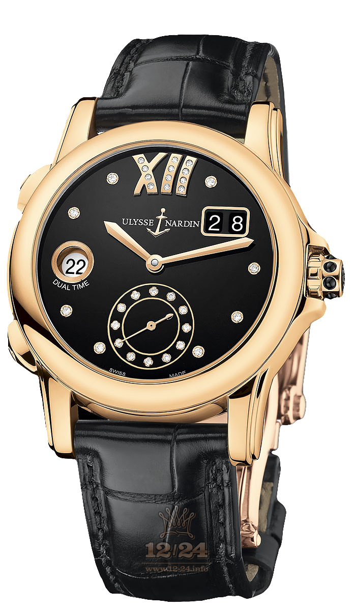 Ulysse Nardin Classic Watch 3346-222/30-02 38 mm Pink gold Case Black Dial