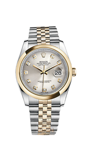 Rolex Datejust Watch 116203-0176 36 mm Steel / Yellow gold Case Silver Dial
