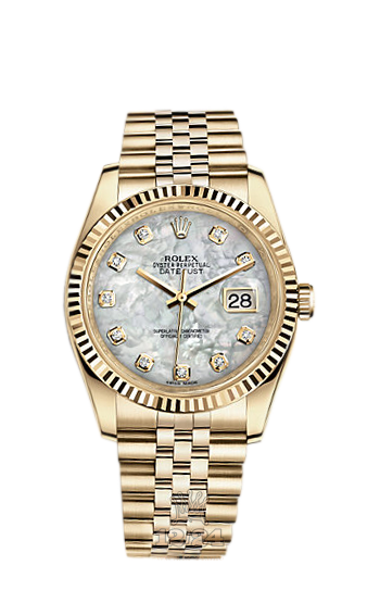 Rolex Datejust Watch 116238-0062 36 mm Yellow gold Case White Dial