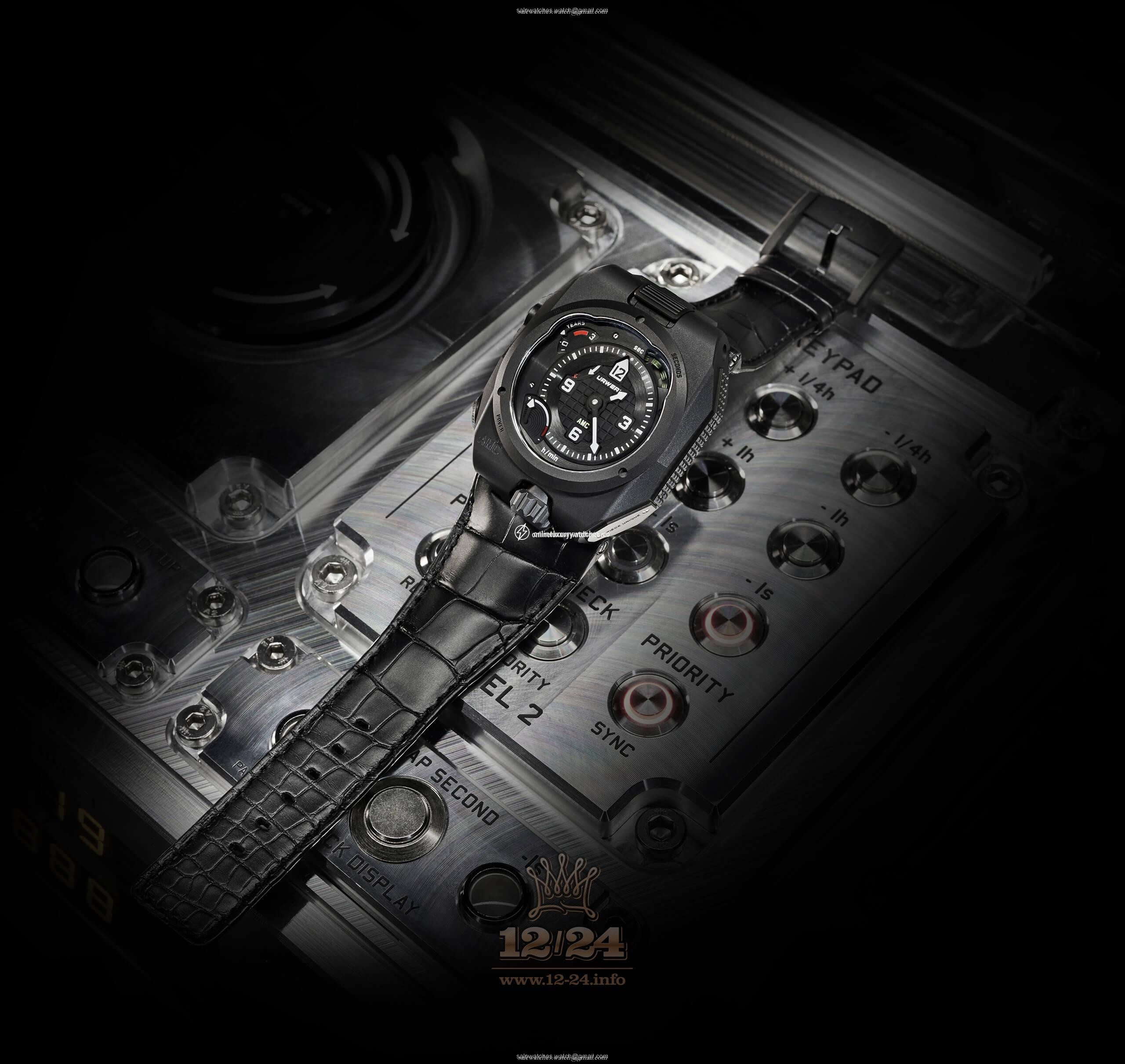 Urwerk UR-111C Watch amc black 46 mm Titanium PVD coating Case Black Dial