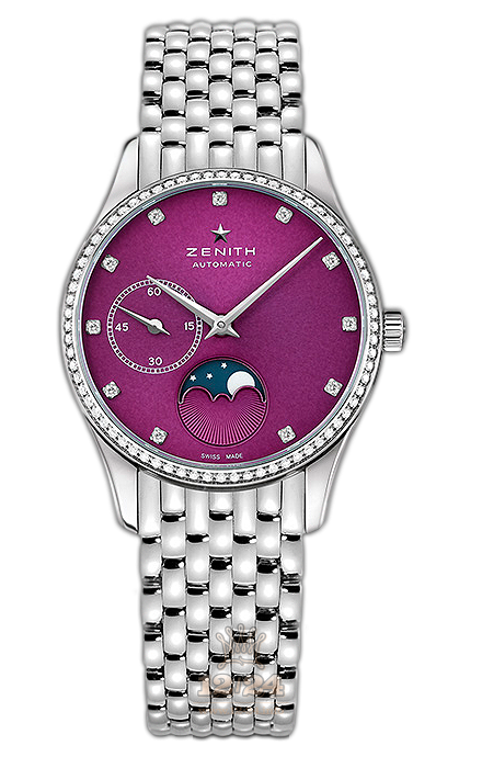 Zenith Elite Watch 16.2310.692/92.M2310 33 mm Stainless steel Case Purple Dial