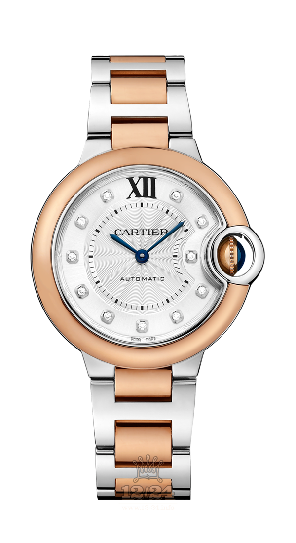 Cartier Ballon Bleu de Cartier Watch W3BB0006 33 mm Steel / Pink gold Case Silver Dial