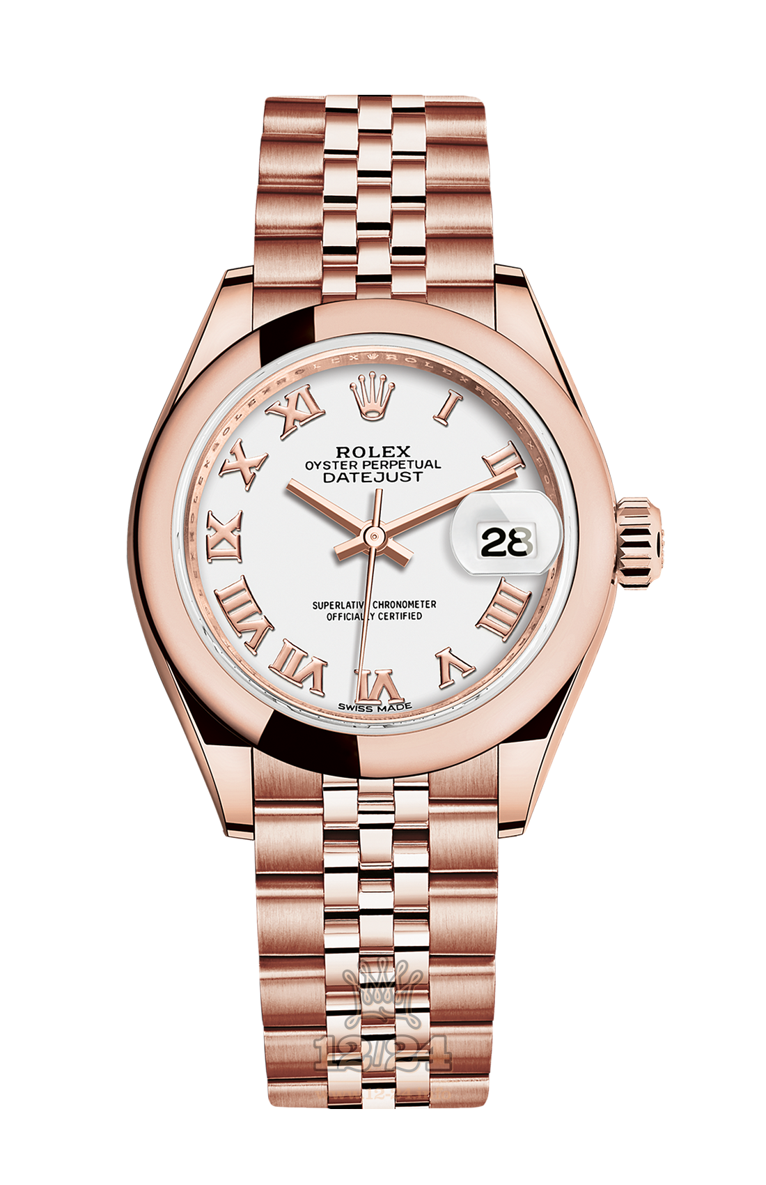 Rolex Datejust Watch 279165-0022 28 mm Pink gold Case White Dial