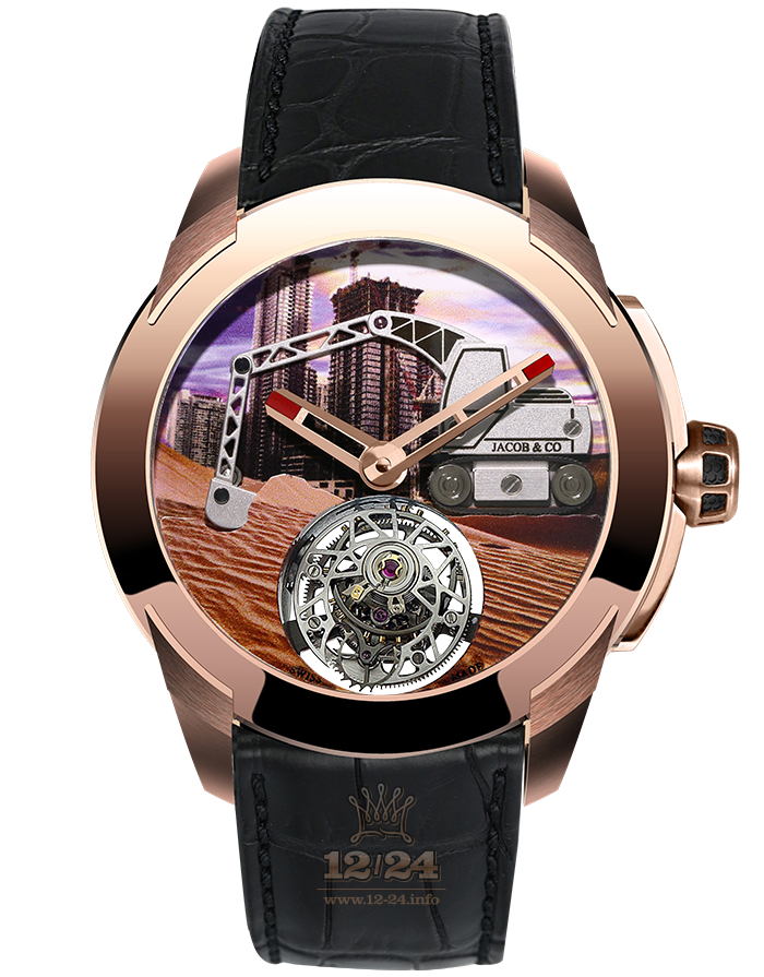 Jacob & Co Gents Collection Watch PI422.40.AB.AB.A 49 mm Pink gold Case Painted Dial