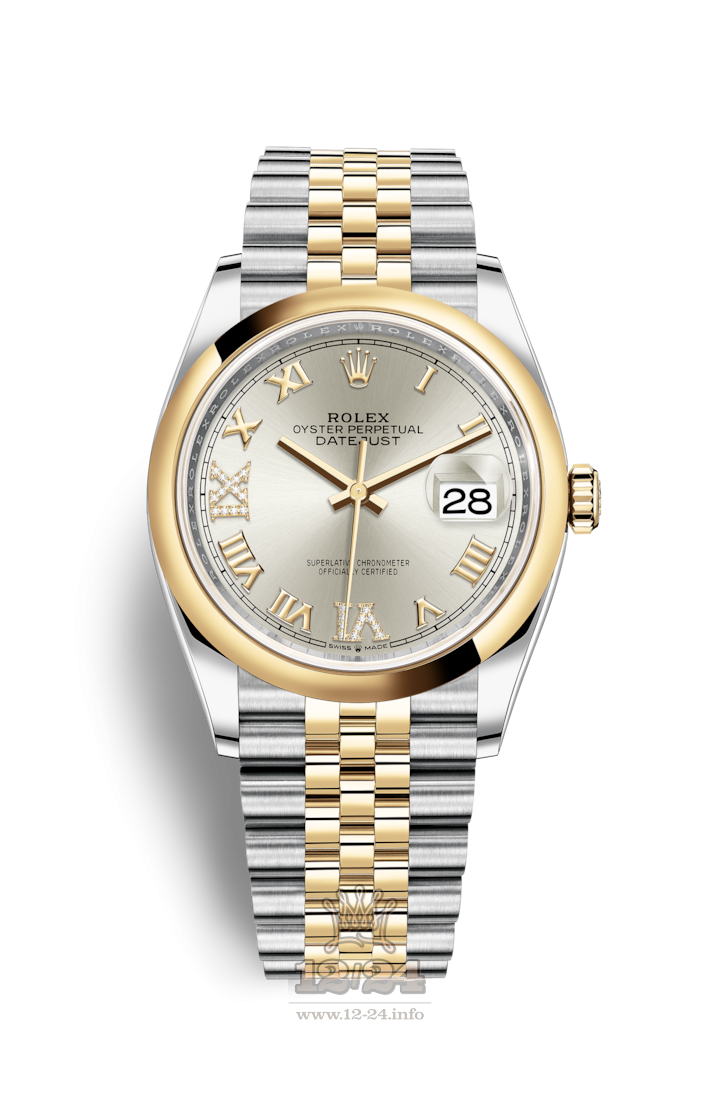 Rolex Datejust Watch 126203-0031 36 mm Steel / Yellow gold Case Silver Dial