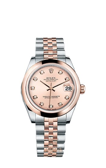 Rolex Datejust Watch 178241-0023 31 mm Steel / Pink gold Case Pink Dial