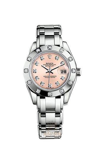 Rolex Pearlmaster Watch 80319-0061 29 mm White gold Case Pink Dial
