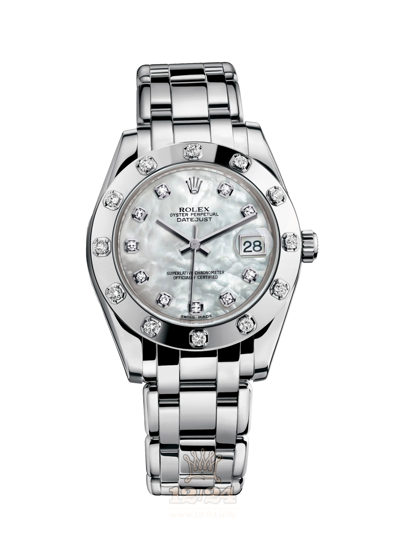 Rolex Pearlmaster Watch 81319-0007 34 mm White gold Case White Dial