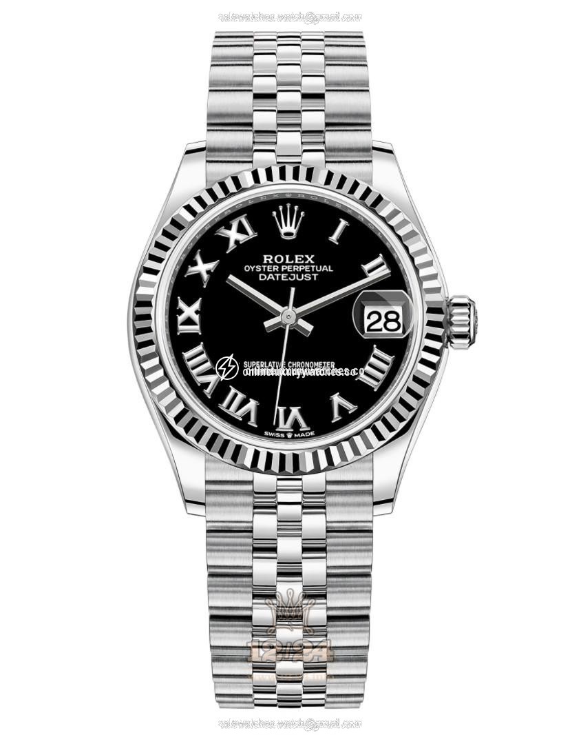 Rolex Datejust Watch 278274-0002 31 mm Stainless steel White gold Case Black Dial