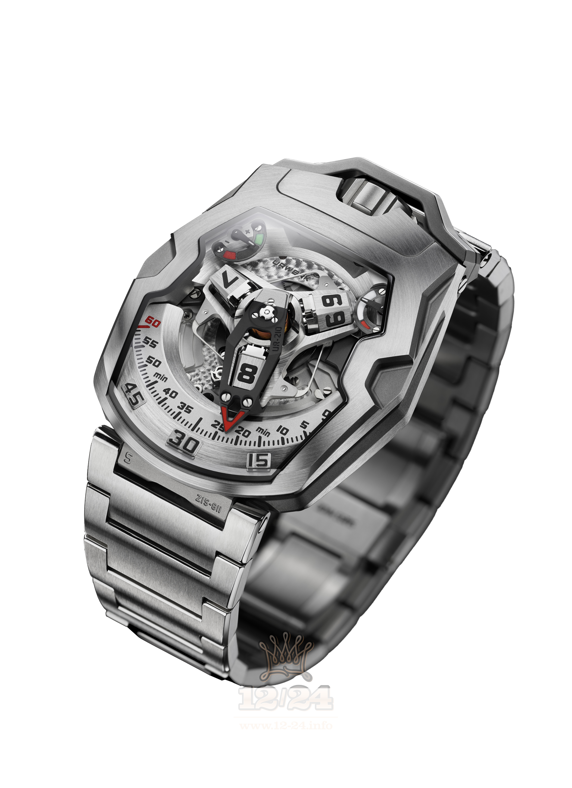 Urwerk UR-210 Watch UR-210S 44 mm Stainless steel Titanium Case Silver Dial
