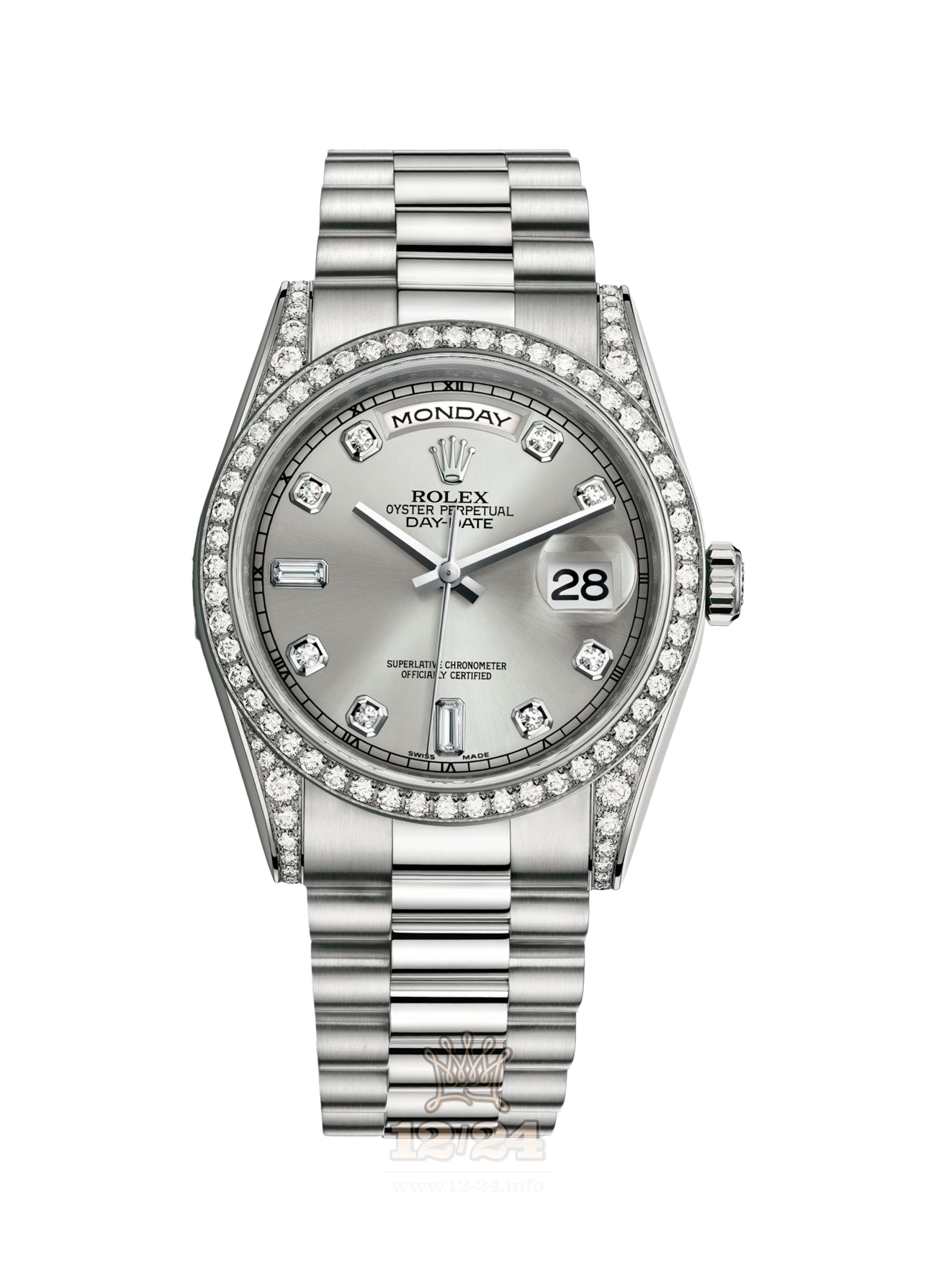 Rolex Day-Date Watch 118389-0008 36 mm White gold Case Silver Dial