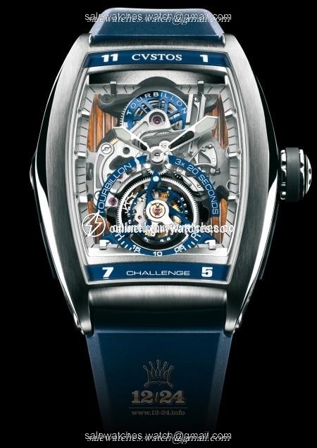 Cvstos Challenge Watch Tourbillon Yachting Club Platinum 54 mm Platinum Case Silver Dark blue Dial