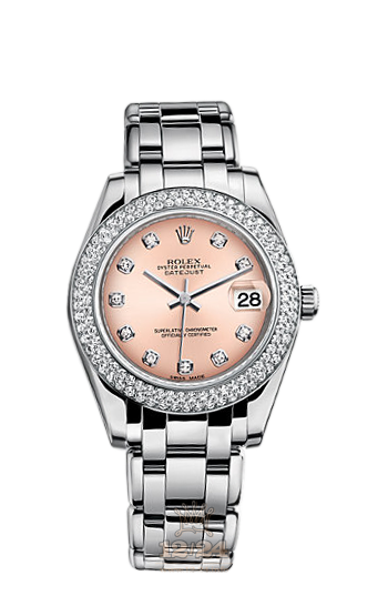 Rolex Pearlmaster Watch 81339-0026 34 mm White gold Case Pink Dial