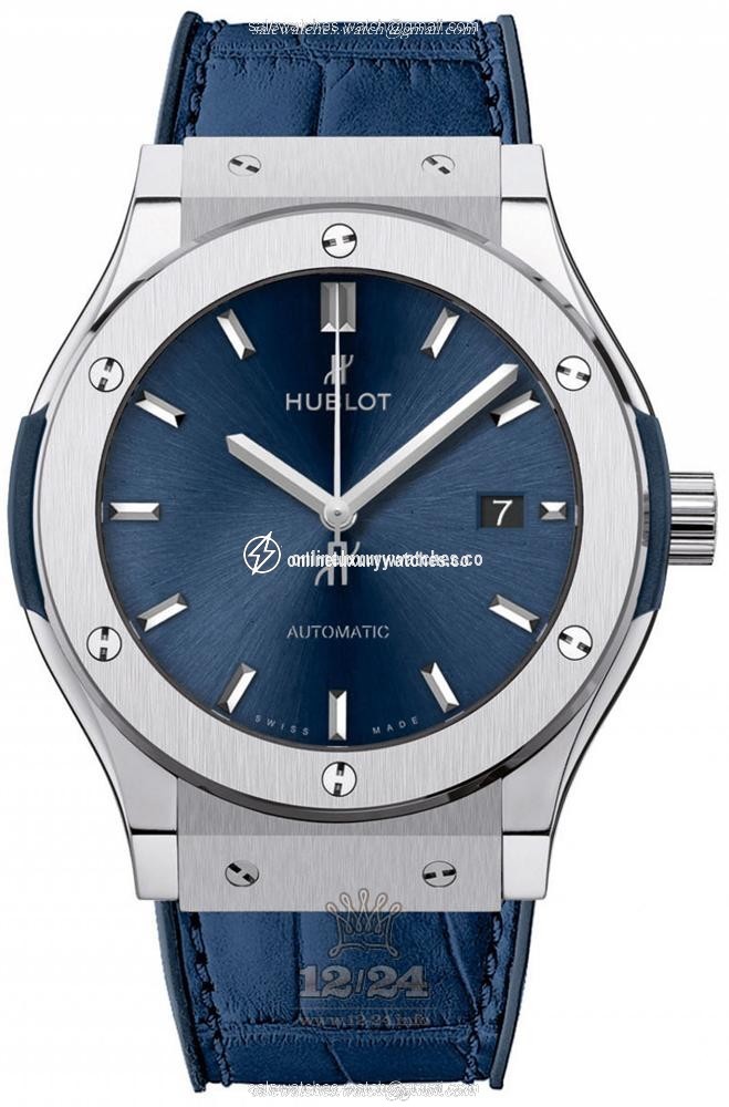 Hublot Classic Fusion Watch 542.NX.7170.LR 42 mm Titanium Case Dark blue Dial