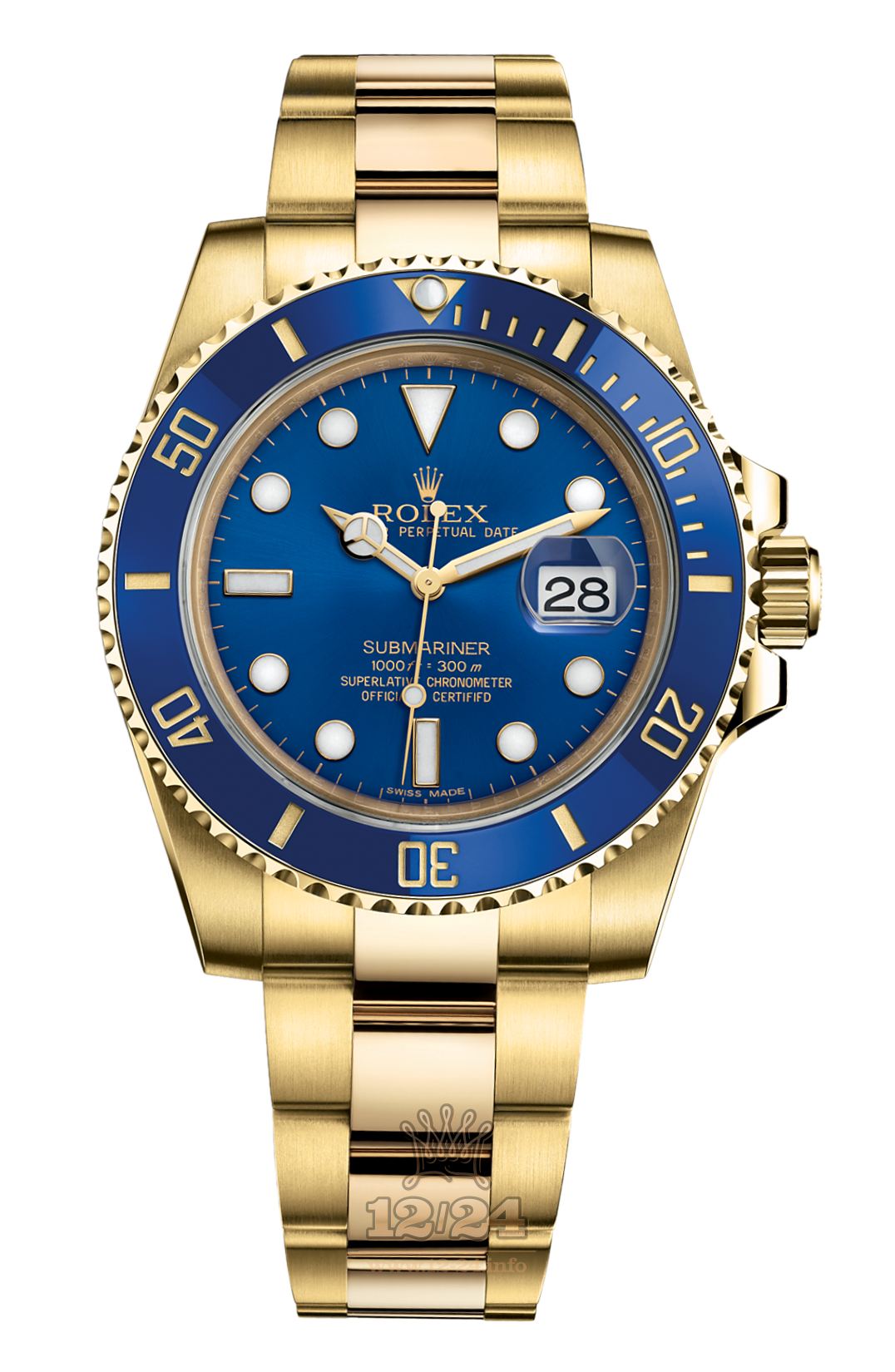 Rolex Submariner Watch 116618lb-0003 40 mm Yellow gold Case Dark blue Dial
