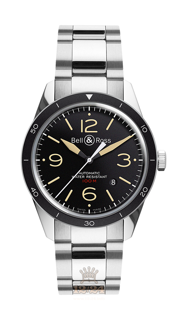Bell & Ross Vintage Watch BRV123-ST-HER/SST 43 mm Stainless steel Case Black Dial