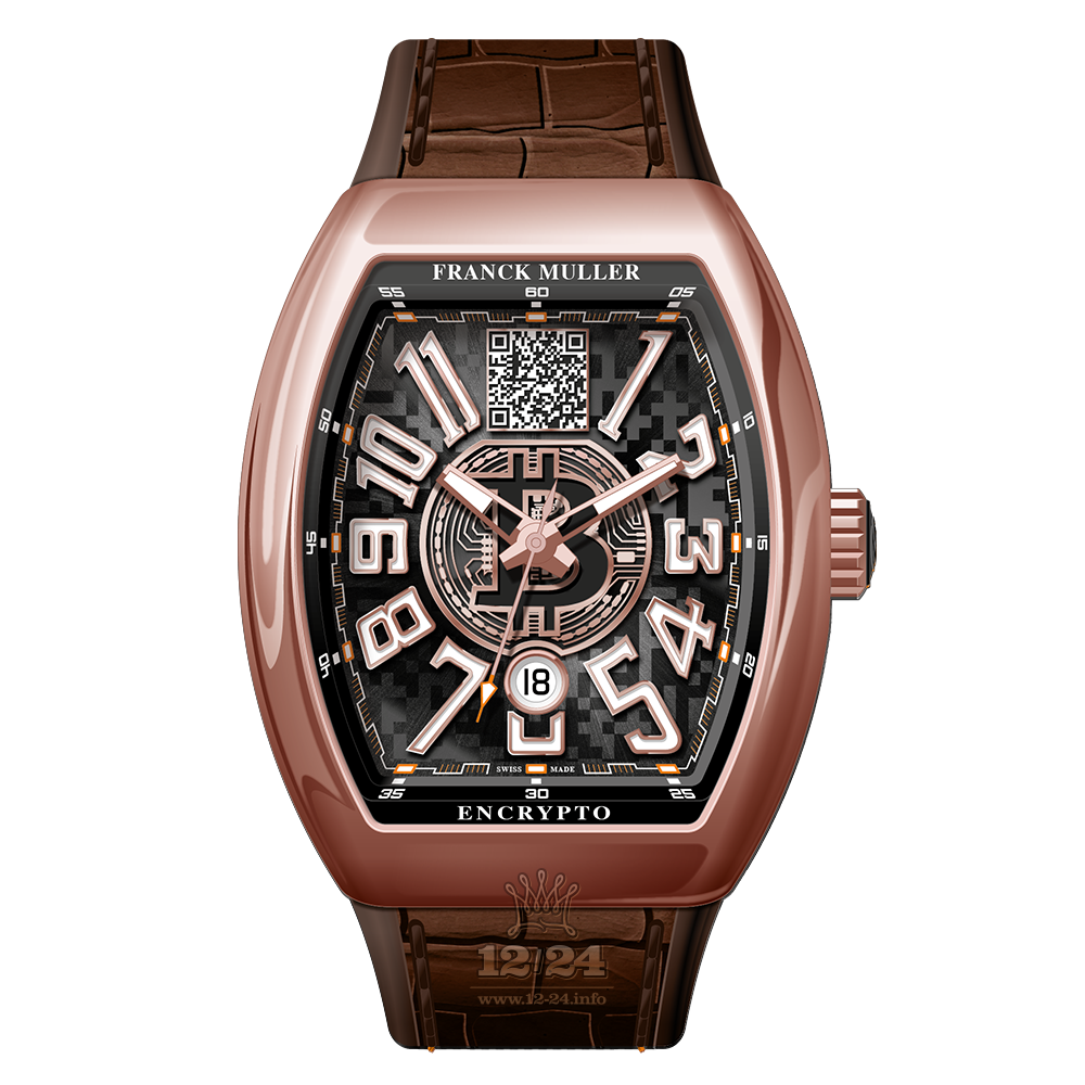 Franck Muller Vanguard Watch V 45 SC DT BTC 43 mm Pink gold Case Black Dial