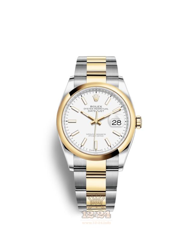 Rolex Datejust Watch 126203-0020 36 mm Steel / Yellow gold Case White Dial
