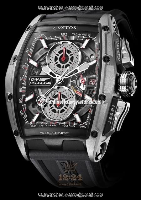 Cvstos Limited Edition Watch Challenge Dani Pedrosa Titanium 54 mm Titanium Case Black Silver Dial