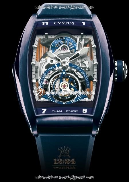Cvstos Challenge Watch Tourbillon Yachting Club Blue 54 mm Titanium PVD coating Case Silver Dark blue Dial