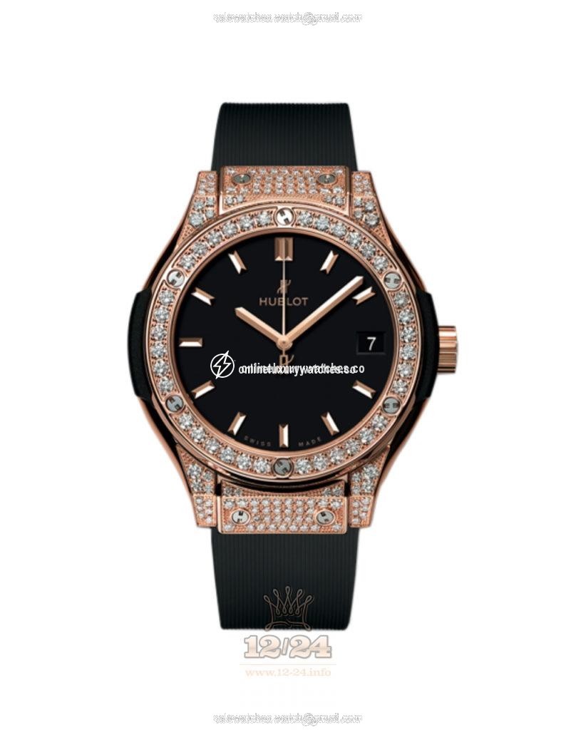 Hublot Classic Fusion Watch 565.OX.1480.LR.1204 38 mm Pink gold Case Black Dial