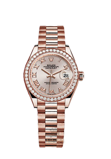 Rolex Datejust Watch 279135rbr-0013 28 mm Pink gold Case Silver Pink Dial