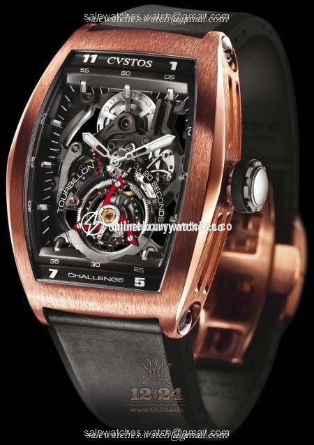Cvstos Concept-S Watch C-TS-RGR 54 mm Pink gold Case Black Silver Dial