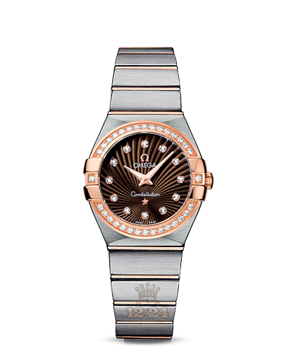 Omega Constellation Watch 123.25.27.60.63.001 27 mm Steel / Pink gold Case Brown (chocolate) Dial