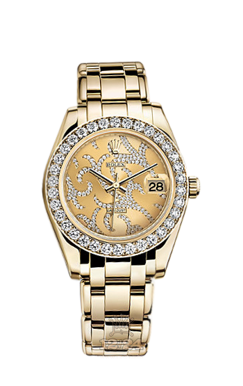 Rolex Pearlmaster Watch 81298-0016 34 mm Yellow gold Case Golden Dial