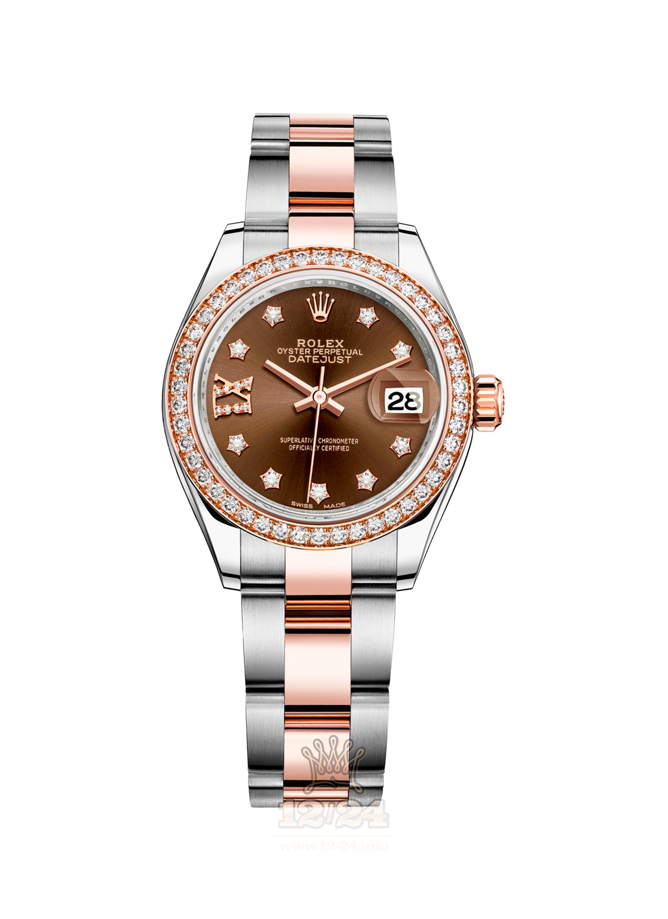 Rolex Datejust Watch 279381rbr-0004 28 mm Steel / Pink gold Case Brown (chocolate) Dial