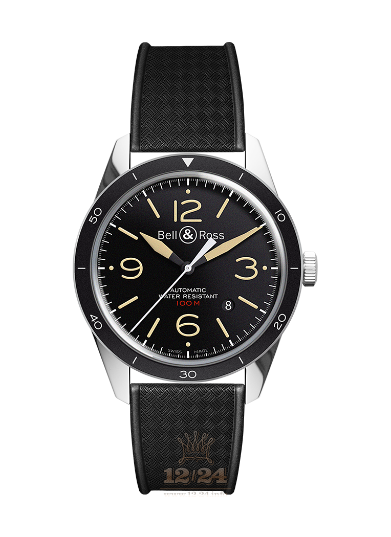 Bell & Ross Vintage Watch BRV123-ST-HER/SRB 43 mm Stainless steel Case Black Dial