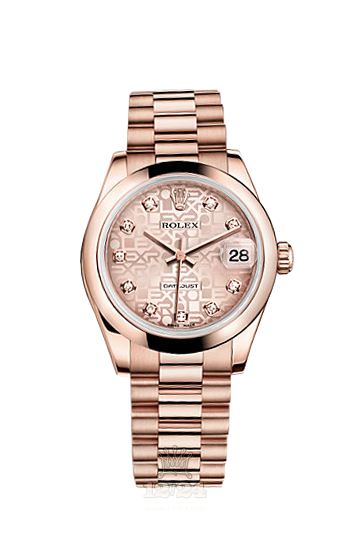 Rolex Datejust Watch 178245f-0005 31 mm Pink gold Case Pink Dial
