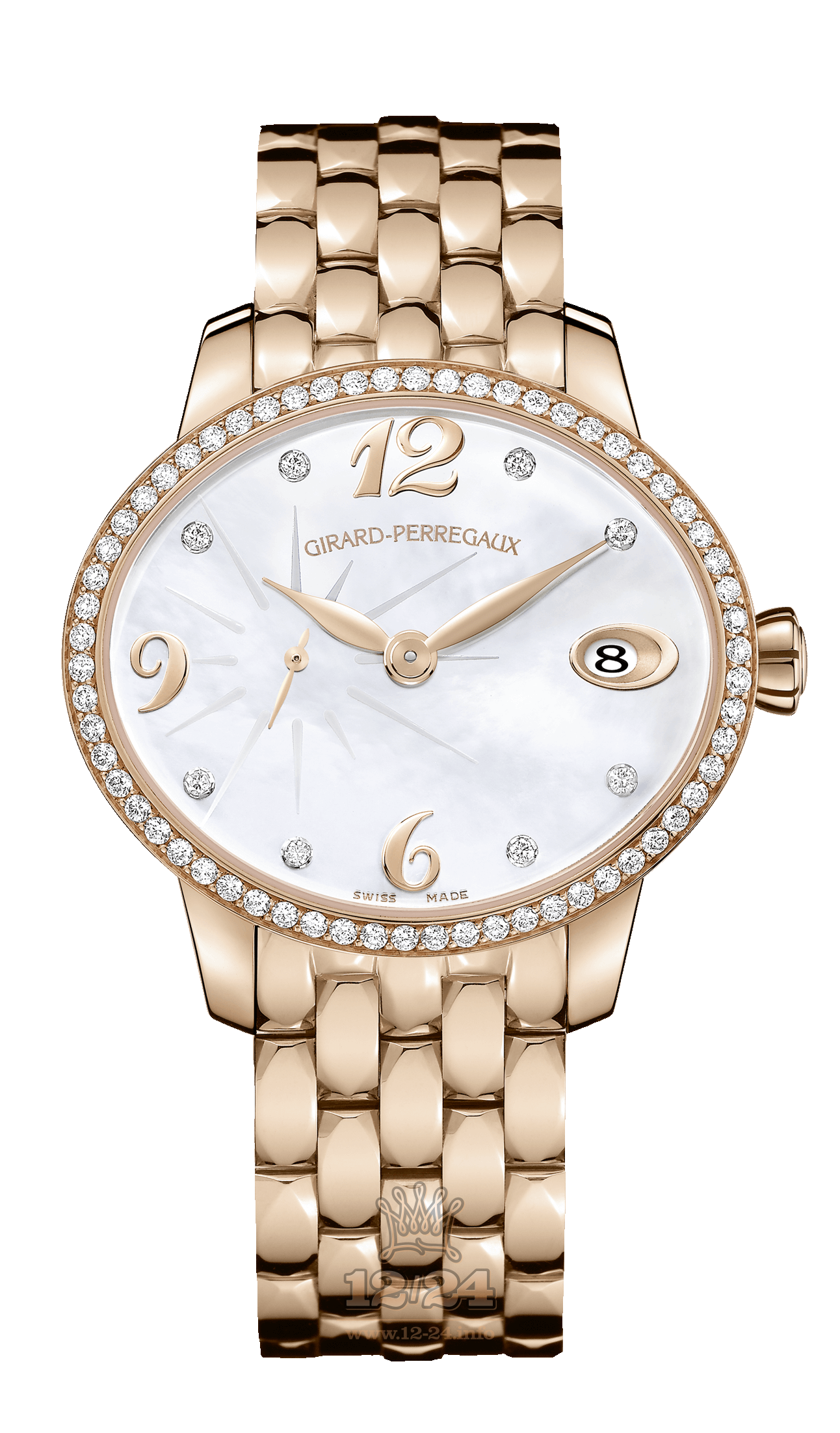 Girard Perregaux Cats Eye Watch 80484D52A761-52A 35 mm Pink gold Case White Dial