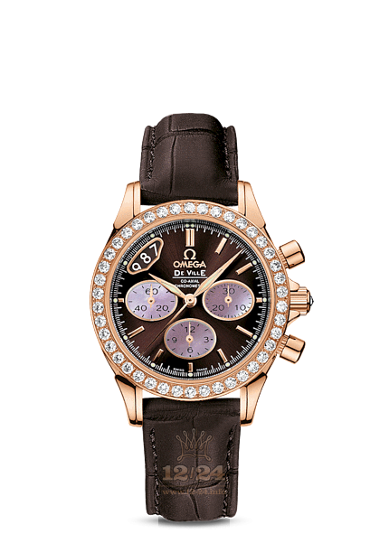 Omega De Ville Watch 422.58.35.50.13.001 35 mm Pink gold Case Brown (chocolate) Dial