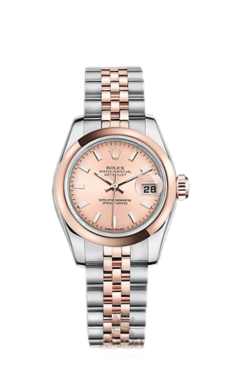 Rolex Lady-Datejust Watch 179161-0025 26 mm Steel / Pink gold Case Pink Dial