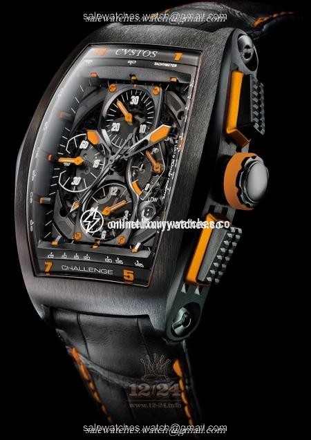 Cvstos Challenge Watch Challenge Chrono GP Orange 54 mm Stainless steel PVD coating Case Black Orange Dial