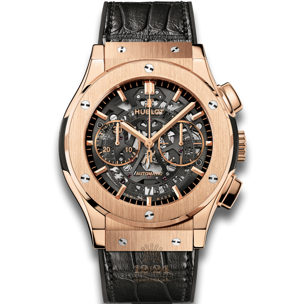 Hublot Classic Fusion Watch 525.OX.0180.LR 45 mm Red gold Case Black Golden Dial