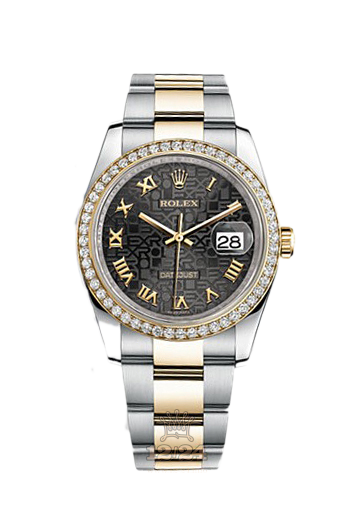 Rolex Datejust Watch 116243-0050 36 mm Steel / Yellow gold Case Black Dial